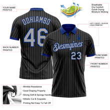 Load image into Gallery viewer, Custom Black Gray Pinstripe-Royal Performance Polo Shirt
