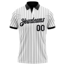 Charger l'image dans la galerie, Custom White Black Pinstripe-Gray Performance Polo Shirt

