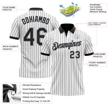 Charger l'image dans la galerie, Custom White Black Pinstripe-Gray Performance Polo Shirt
