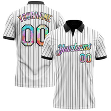Load image into Gallery viewer, Custom White Black Pinstripe-Tie Dye Performance Polo Shirt

