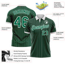 Charger l'image dans la galerie, Custom Green White Pinstripe-Kelly Green Performance Polo Shirt
