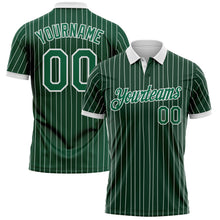 Charger l'image dans la galerie, Custom Green White Pinstripe-Kelly Green Performance Polo Shirt
