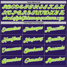 Load image into Gallery viewer, Custom Purple White Pinstripe-Neon Green Performance Polo Shirt
