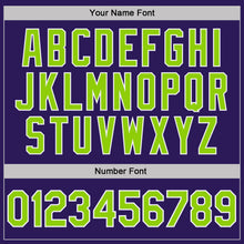 Load image into Gallery viewer, Custom Purple White Pinstripe-Neon Green Performance Polo Shirt
