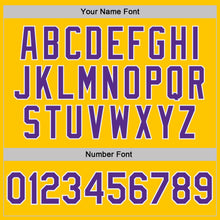 Load image into Gallery viewer, Custom Yellow Black Pinstripe Purple-White Performance Polo Shirt
