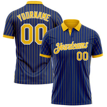 Загрузить изображение в средство просмотра галереи, Custom Royal Yellow Pinstripe-White Performance Polo Shirt
