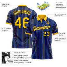 Charger l'image dans la galerie, Custom Royal Yellow Pinstripe-Black Performance Polo Shirt
