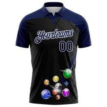 Load image into Gallery viewer, Custom Black Navy-White Billiard Balls Performance Polo Shirt
