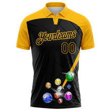 Charger l'image dans la galerie, Custom Black-Gold Billiard Balls Performance Polo Shirt
