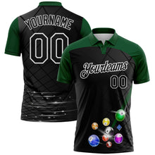 Загрузить изображение в средство просмотра галереи, Custom Black Green-White Billiard Balls Performance Polo Shirt
