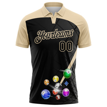 Custom Black-City Cream Billiard Balls Performance Polo Shirt