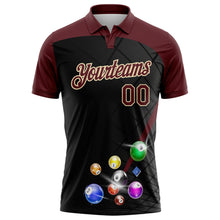 Загрузить изображение в средство просмотра галереи, Custom Black Crimson-Cream Billiard Balls Performance Polo Shirt
