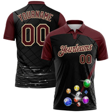 Загрузить изображение в средство просмотра галереи, Custom Black Crimson-Cream Billiard Balls Performance Polo Shirt
