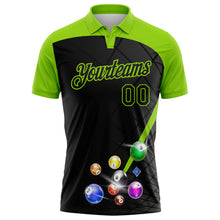 Laden Sie das Bild in den Galerie-Viewer, Custom Black-Neon Green Billiard Balls Performance Polo Shirt
