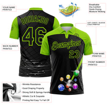Laden Sie das Bild in den Galerie-Viewer, Custom Black-Neon Green Billiard Balls Performance Polo Shirt
