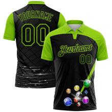 Laden Sie das Bild in den Galerie-Viewer, Custom Black-Neon Green Billiard Balls Performance Polo Shirt

