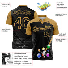 Load image into Gallery viewer, Custom Black-Old Gold Billiard Balls Performance Polo Shirt
