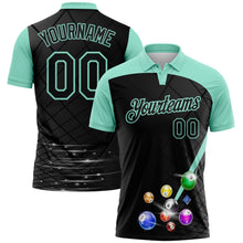 Загрузить изображение в средство просмотра галереи, Custom Black-Ice Blue Billiard Balls Performance Polo Shirt

