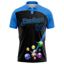 Load image into Gallery viewer, Custom Black-Powder Blue Billiard Balls Performance Polo Shirt
