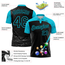 Laden Sie das Bild in den Galerie-Viewer, Custom Black-Lakes Blue Billiard Balls Performance Polo Shirt
