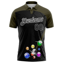 Загрузить изображение в средство просмотра галереи, Custom Black Olive-White Billiard Balls Performance Polo Shirt
