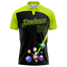Charger l'image dans la galerie, Custom Black-Neon Green Billiard Balls Performance Polo Shirt
