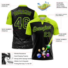 Charger l'image dans la galerie, Custom Black-Neon Green Billiard Balls Performance Polo Shirt
