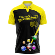 Charger l'image dans la galerie, Custom Black-Light Yellow Billiard Balls Performance Polo Shirt
