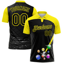 Charger l'image dans la galerie, Custom Black-Light Yellow Billiard Balls Performance Polo Shirt
