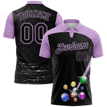 Charger l'image dans la galerie, Custom Black-Light Purple Billiard Balls Performance Polo Shirt

