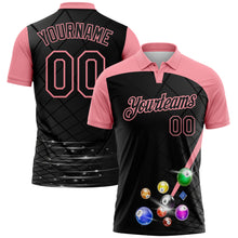 Laden Sie das Bild in den Galerie-Viewer, Custom Black-Medium Pink Billiard Balls Performance Polo Shirt
