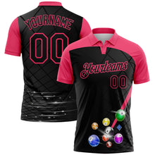 Laden Sie das Bild in den Galerie-Viewer, Custom Black-Neon Pink Billiard Balls Performance Polo Shirt
