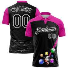 Laden Sie das Bild in den Galerie-Viewer, Custom Black Deep Pink-White Billiard Balls Performance Polo Shirt
