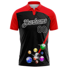Load image into Gallery viewer, Custom Black Fire Red-White Billiard Balls Performance Polo Shirt
