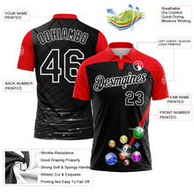 Load image into Gallery viewer, Custom Black Fire Red-White Billiard Balls Performance Polo Shirt
