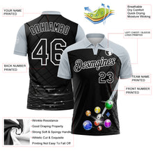 Laden Sie das Bild in den Galerie-Viewer, Custom Black Silver-White Billiard Balls Performance Polo Shirt
