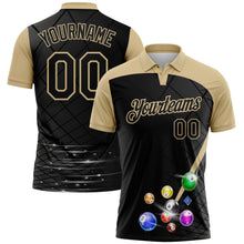 Laden Sie das Bild in den Galerie-Viewer, Custom Black-Vegas Gold Billiard Balls Performance Polo Shirt

