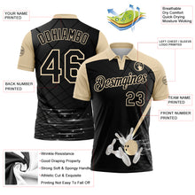 Laden Sie das Bild in den Galerie-Viewer, Custom Black-City Cream Bowling Geometric Grid Performance Polo Shirt
