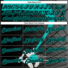 Charger l'image dans la galerie, Custom Black-Aqua Bowling Geometric Grid Performance Polo Shirt
