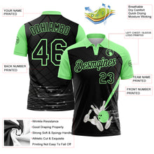 Load image into Gallery viewer, Custom Black-Pea Green Bowling Geometric Grid Performance Polo Shirt
