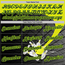 Laden Sie das Bild in den Galerie-Viewer, Custom Black-Neon Green Bowling Geometric Grid Performance Polo Shirt
