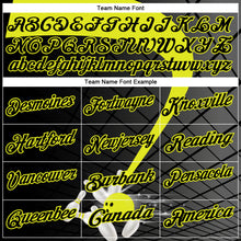 Laden Sie das Bild in den Galerie-Viewer, Custom Black-Neon Yellow Bowling Geometric Grid Performance Polo Shirt
