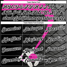 Laden Sie das Bild in den Galerie-Viewer, Custom Black Deep Pink-White Bowling Geometric Grid Performance Polo Shirt
