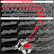 Load image into Gallery viewer, Custom Black Fire Red-White Bowling Geometric Grid Performance Polo Shirt
