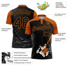 Load image into Gallery viewer, Custom Black-Texas Orange Bowling Geometric Grid Performance Polo Shirt
