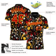 Загрузить изображение в средство просмотра галереи, Custom Graffiti Pattern Red Black Gold-White Vibrant Multi-Color Abstract Splatter Performance Polo Shirt
