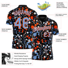 Charger l'image dans la galerie, Custom Graffiti Pattern Powder Blue Black Orange-White Vibrant Multi-Color Abstract Splatter Performance Polo Shirt
