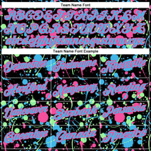 Charger l'image dans la galerie, Custom Graffiti Pattern Sky Blue Black Pink-Pea Green Vibrant Multi-Color Abstract Splatter Performance Polo Shirt

