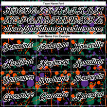 Load image into Gallery viewer, Custom Graffiti Pattern Black Kelly Green Old Gold Orange-White Vibrant Multi-Color Abstract Splatter Performance Polo Shirt
