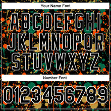 Load image into Gallery viewer, Custom Graffiti Pattern Black Kelly Green Old Gold Orange-White Vibrant Multi-Color Abstract Splatter Performance Polo Shirt
